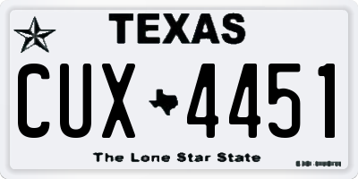 TX license plate CUX4451