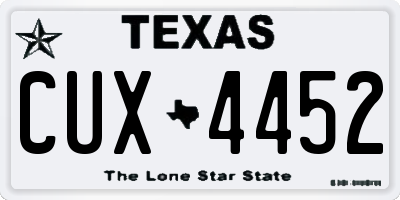 TX license plate CUX4452