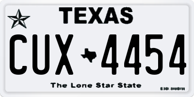 TX license plate CUX4454