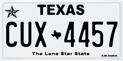 TX license plate CUX4457