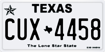 TX license plate CUX4458