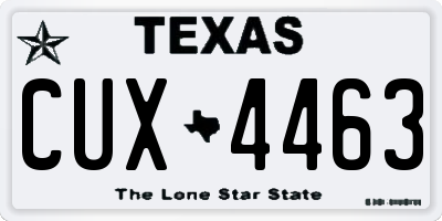 TX license plate CUX4463