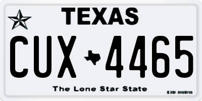 TX license plate CUX4465