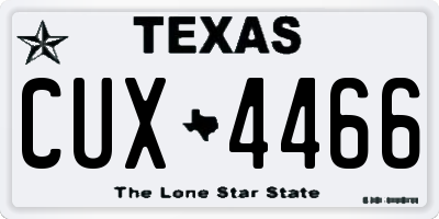 TX license plate CUX4466
