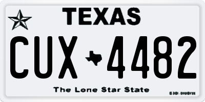 TX license plate CUX4482