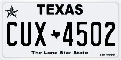 TX license plate CUX4502