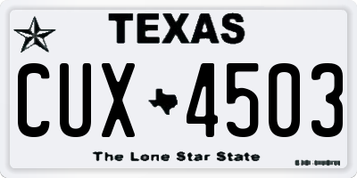 TX license plate CUX4503