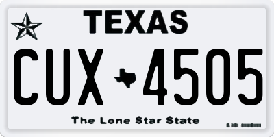 TX license plate CUX4505