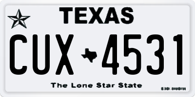 TX license plate CUX4531