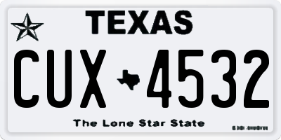 TX license plate CUX4532