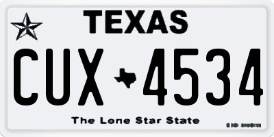 TX license plate CUX4534