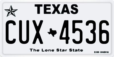 TX license plate CUX4536