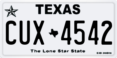 TX license plate CUX4542