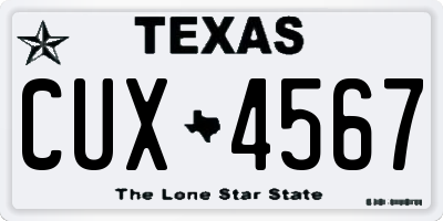 TX license plate CUX4567