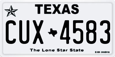 TX license plate CUX4583