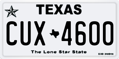TX license plate CUX4600