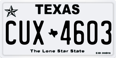 TX license plate CUX4603