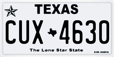 TX license plate CUX4630