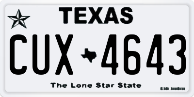 TX license plate CUX4643