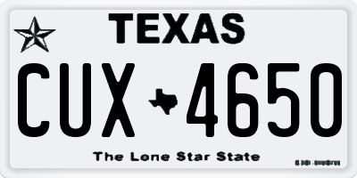 TX license plate CUX4650