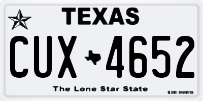TX license plate CUX4652