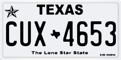 TX license plate CUX4653