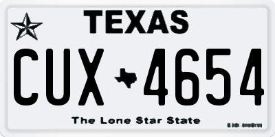 TX license plate CUX4654