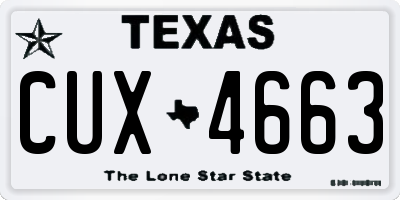 TX license plate CUX4663