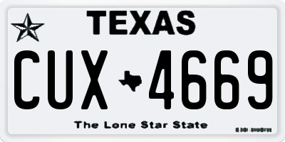 TX license plate CUX4669