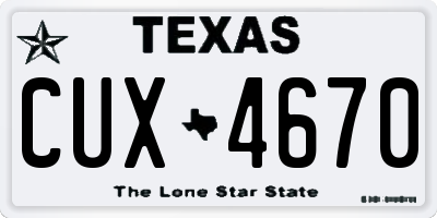 TX license plate CUX4670