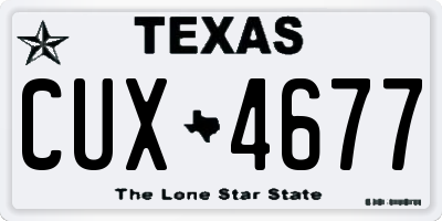 TX license plate CUX4677