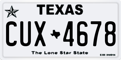 TX license plate CUX4678