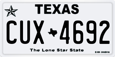 TX license plate CUX4692