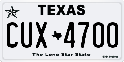 TX license plate CUX4700