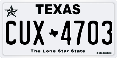 TX license plate CUX4703