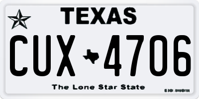 TX license plate CUX4706