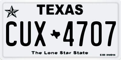 TX license plate CUX4707