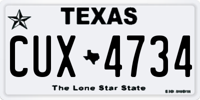 TX license plate CUX4734