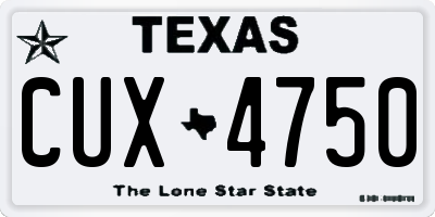 TX license plate CUX4750