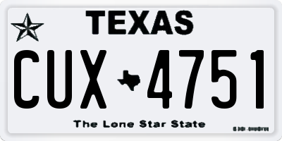 TX license plate CUX4751