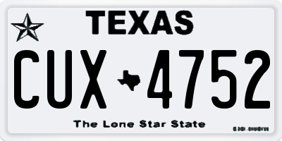 TX license plate CUX4752
