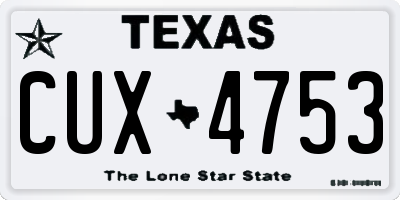 TX license plate CUX4753