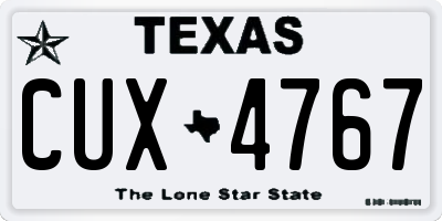 TX license plate CUX4767