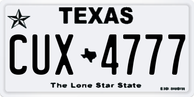 TX license plate CUX4777