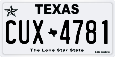 TX license plate CUX4781