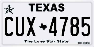TX license plate CUX4785