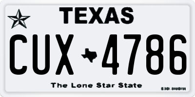 TX license plate CUX4786