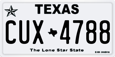TX license plate CUX4788