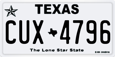 TX license plate CUX4796