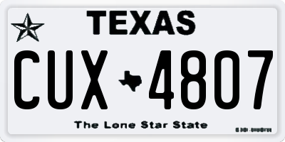 TX license plate CUX4807